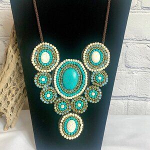 Beaded Bib Collar Necklace Thai Style